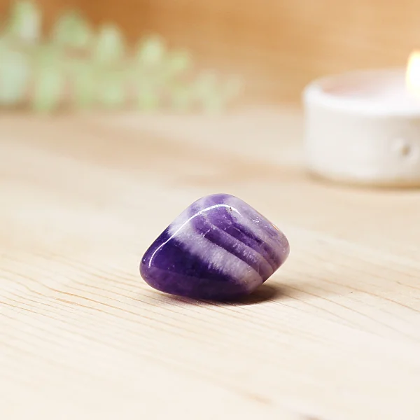 Chevron Amethyst Tumblestone