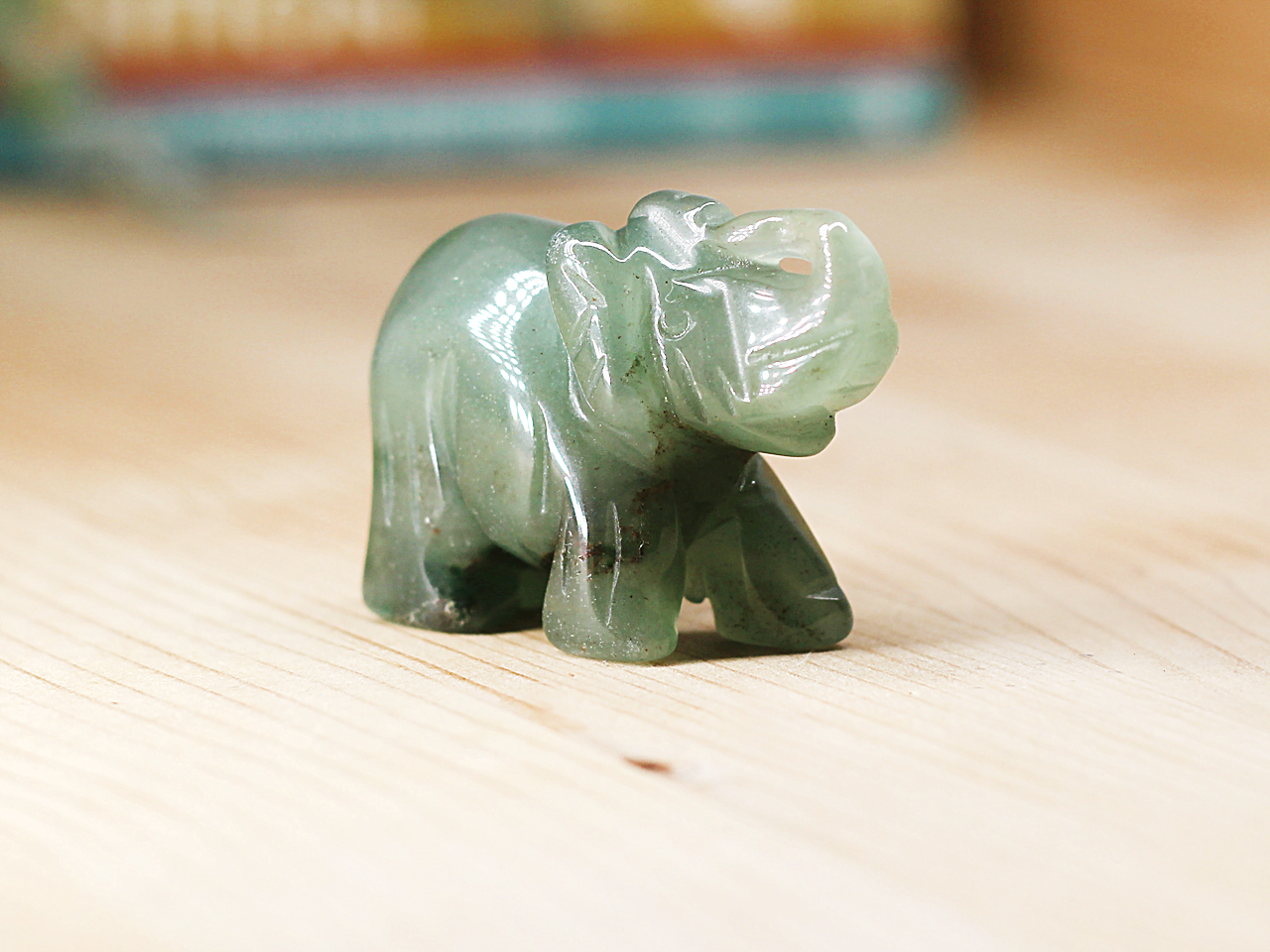 Jade Elephant, Hand-Carved - Surrender to Happiness