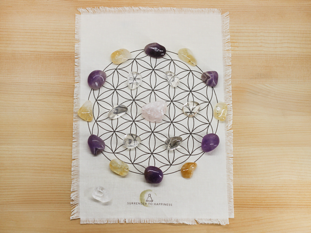self love crystal grid kit at surrender to happiness