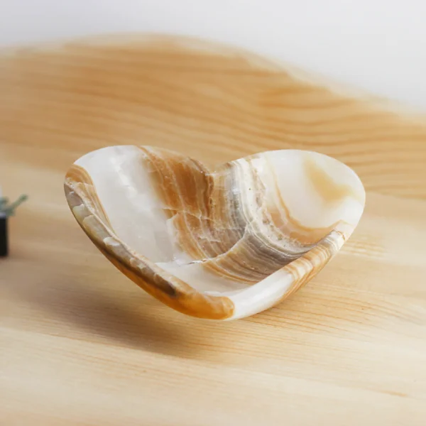 Amber Aragonite Heart Bowl At Surrender To Happiness