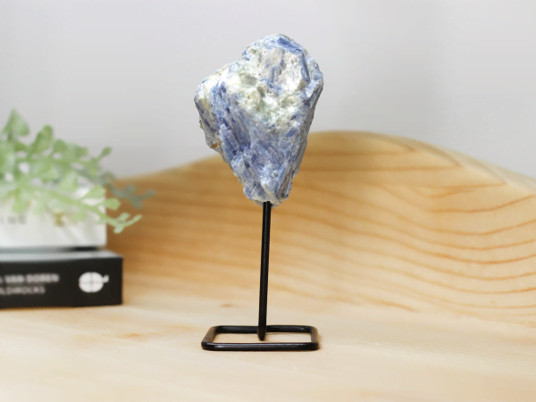 Blue kyanite on stand