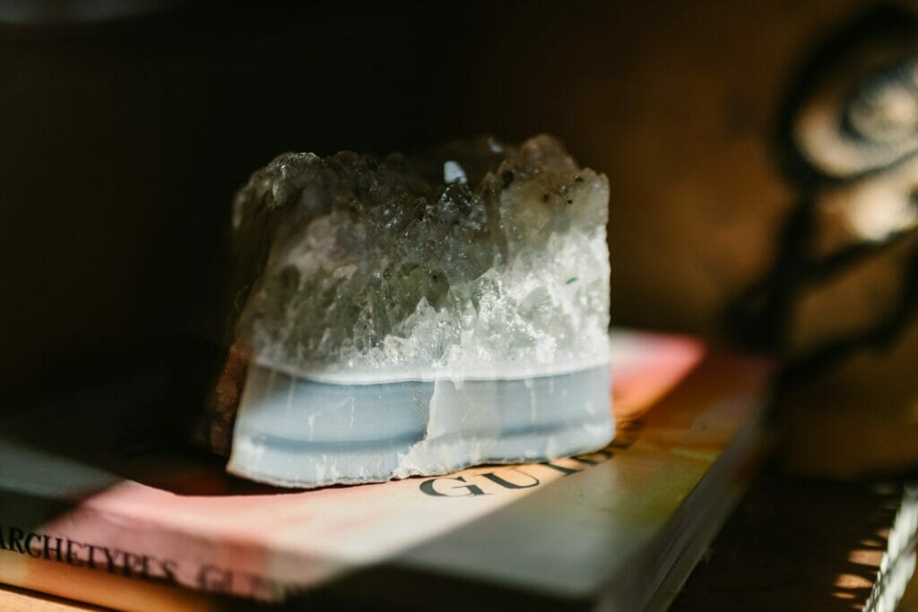 crystal on book